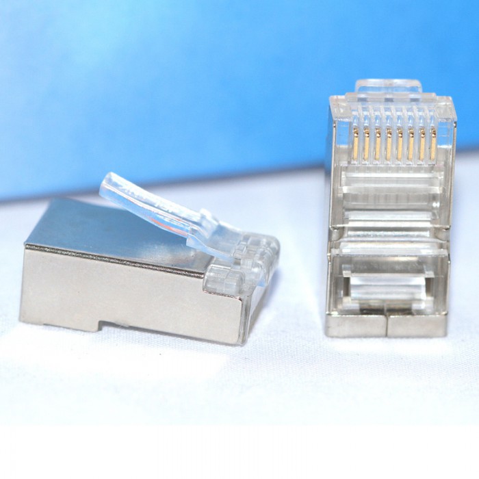 ĐẦU CÁP CHỐNG NHIỄU Golden Japan RJ45 Cat6 (HỘP 100 CÁI) (Nhôm)