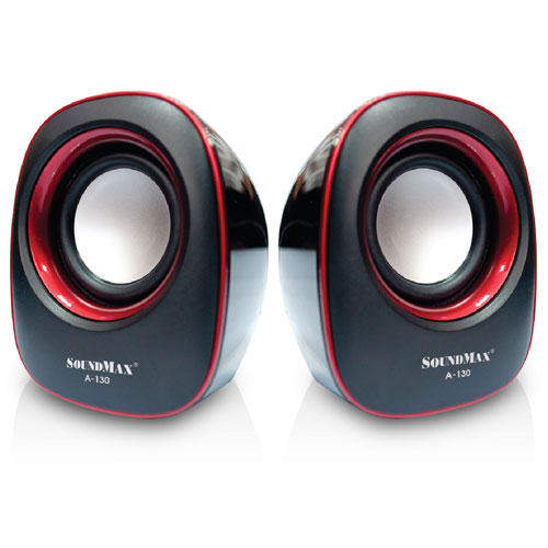 Loa vi tính Soundmax A130 - Màu đen viền đỏ (6W)